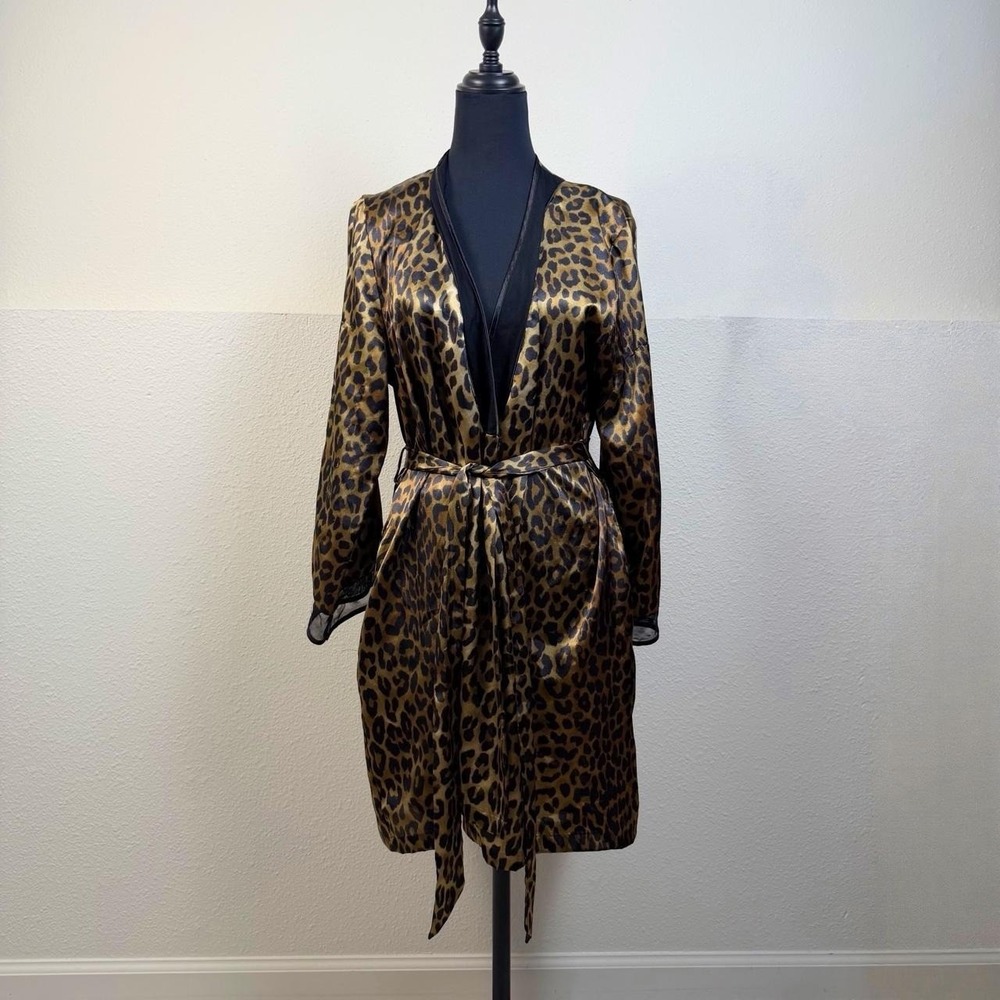 Y2K Leopard Satin Robe – Women's S/M 🐆